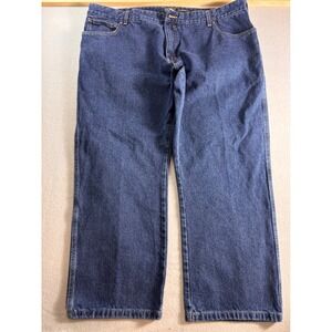 Cabelas‎ Mens Relaxed Fit Jeans 44x29 Dark Wash Blue Denim Straight Leg 0180